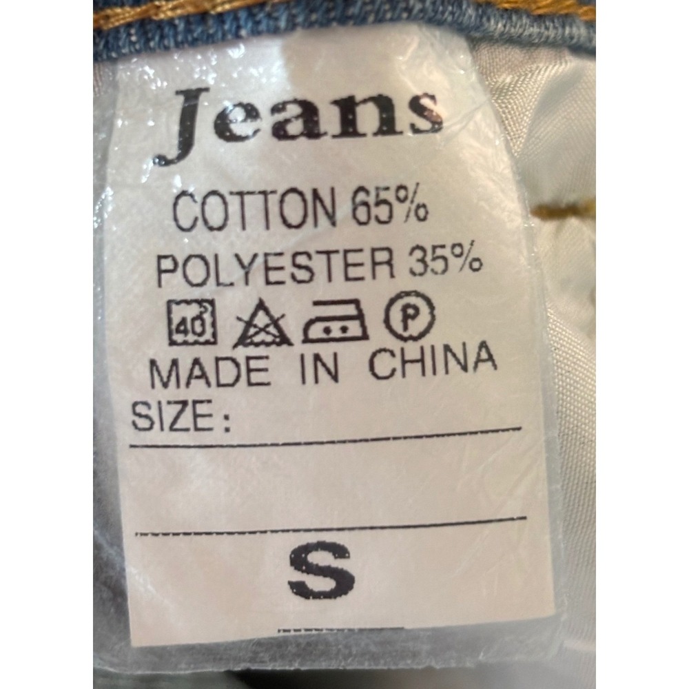 NWT Star Print‎ Barrel Jeans S Blue Denim High Rise Full Length Statement - Picture 4 of 4